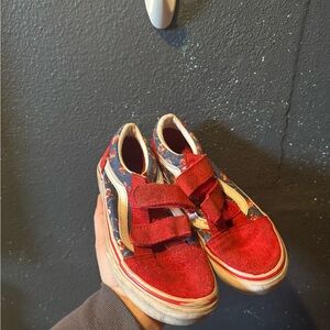 Kids Vans Red and Blue Santa Christmas Sneakers Size 1